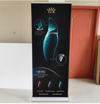 加厚铝合金易拉宝展架豪华铝合金广告展示架迎宾区水滴型宽底展架