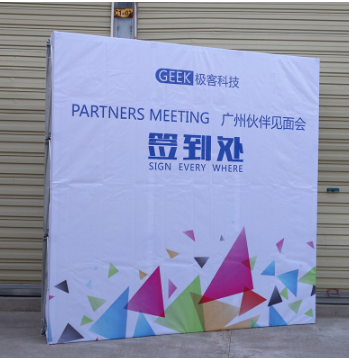 铝圆拉网折叠广告喷绘铝圆拉网展架会议签到墙便携舞台背景墙展架